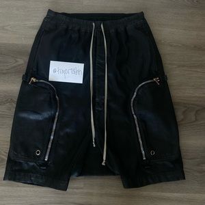 Rick Owens Bahaus Leather Shorts